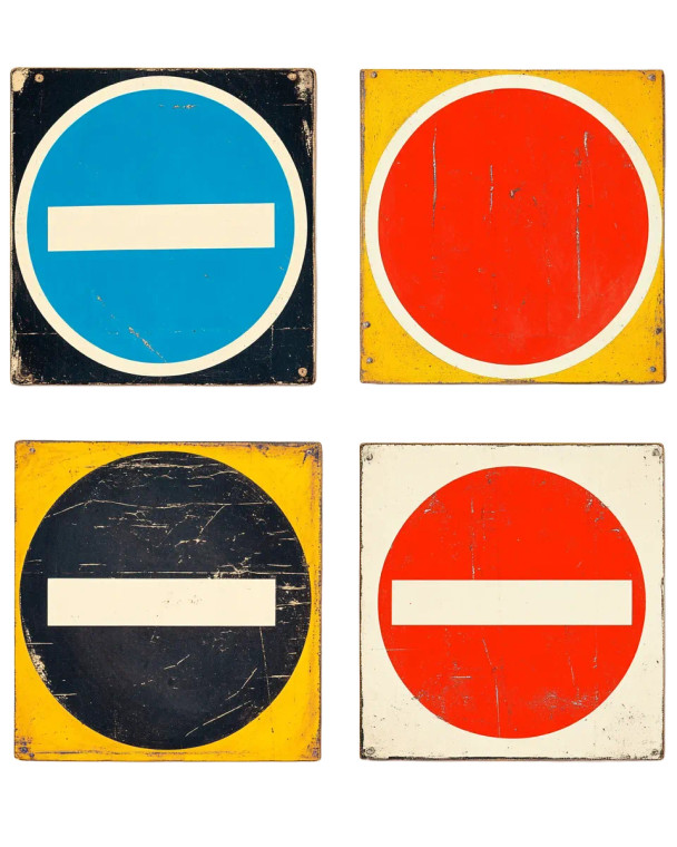 Warning Signs Quadrants Vinyl Car Decal Sticker – Waterproof & UV-Resistant 8"