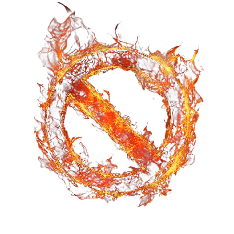 Flaming No Entry Vinyl Car Decal Sticker – Waterproof & UV-Resistant 8"