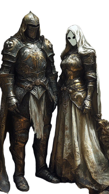 Ghostly Knight Duo Vinyl Car Decal Sticker – Waterproof & UV-Resistant 8"