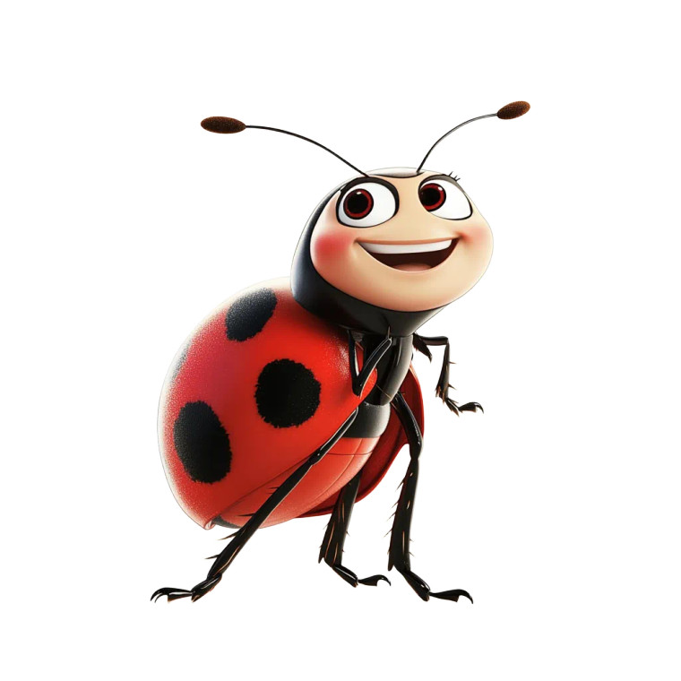 Smiling Ladybug Vinyl Car Decal Sticker – Waterproof & UV-Resistant 8"