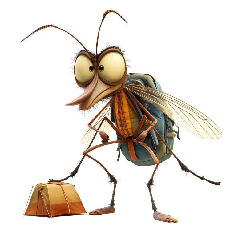 Camping Mosquito Vinyl Car Decal Sticker – Waterproof & UV-Resistant 8"