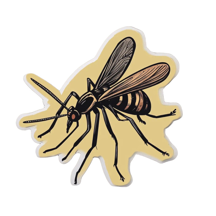 Mosquito Sticker Design Vinyl Car Decal Sticker – Waterproof & UV-Resistant 8"