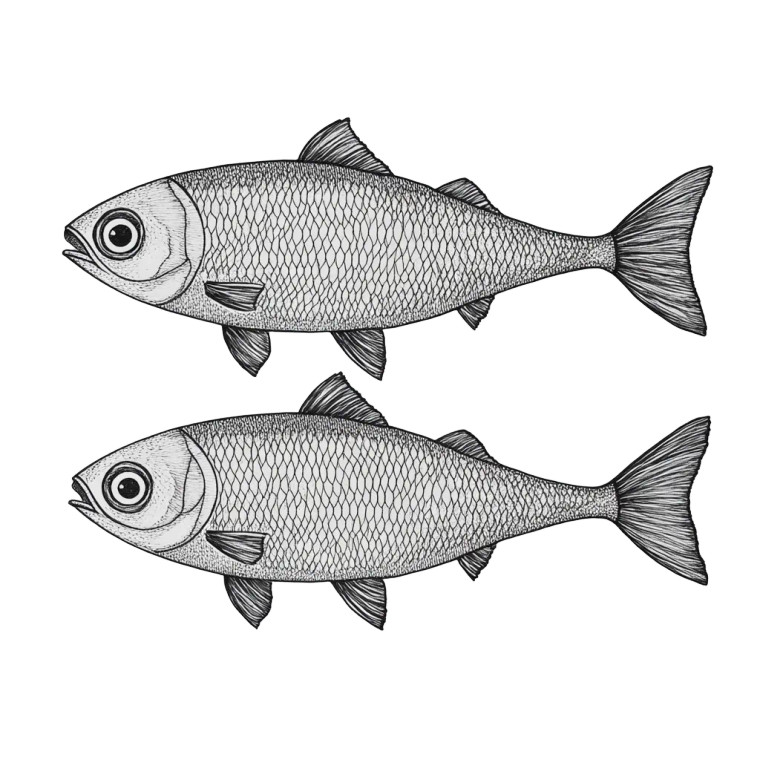 Three Fish Line-Art Vinyl Car Decal Sticker – Waterproof & UV-Resistant 8"