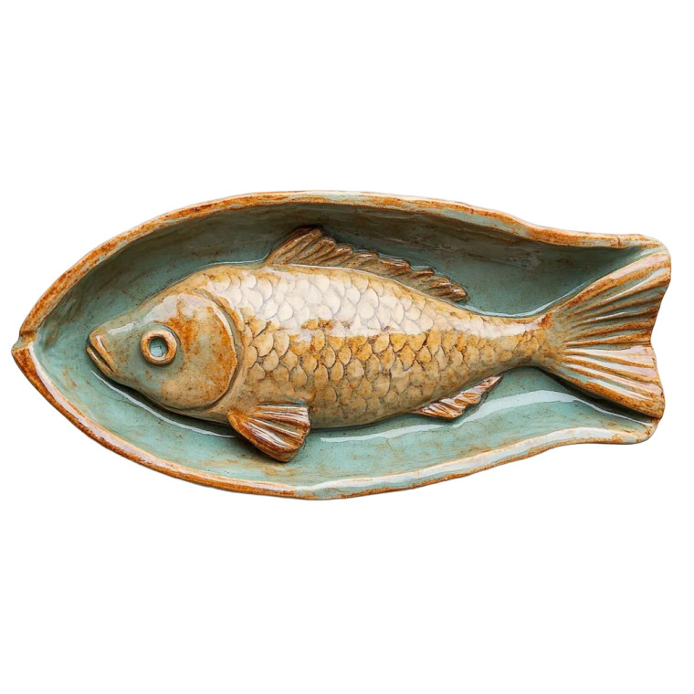 Rustic Fish Ceramic Vinyl Car Decal Sticker – Waterproof & UV-Resistant 8"