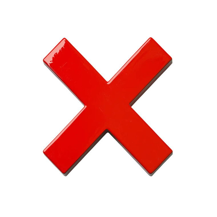 Red X Icon V4 Vinyl Car Decal Sticker – Waterproof & UV-Resistant 8"