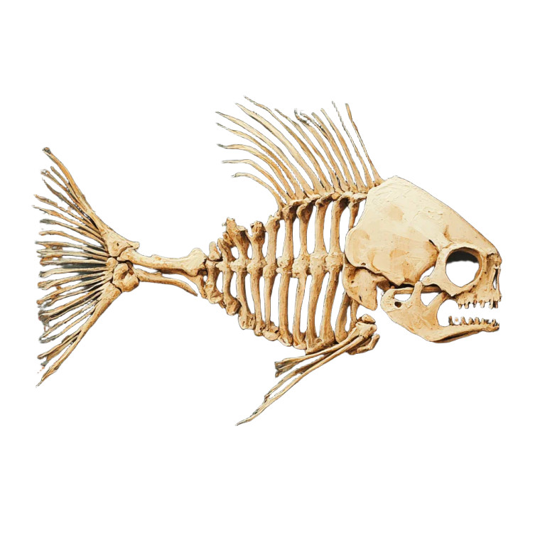 Retro Fish Skeleton Vinyl Car Decal Sticker – Waterproof & UV-Resistant 8"