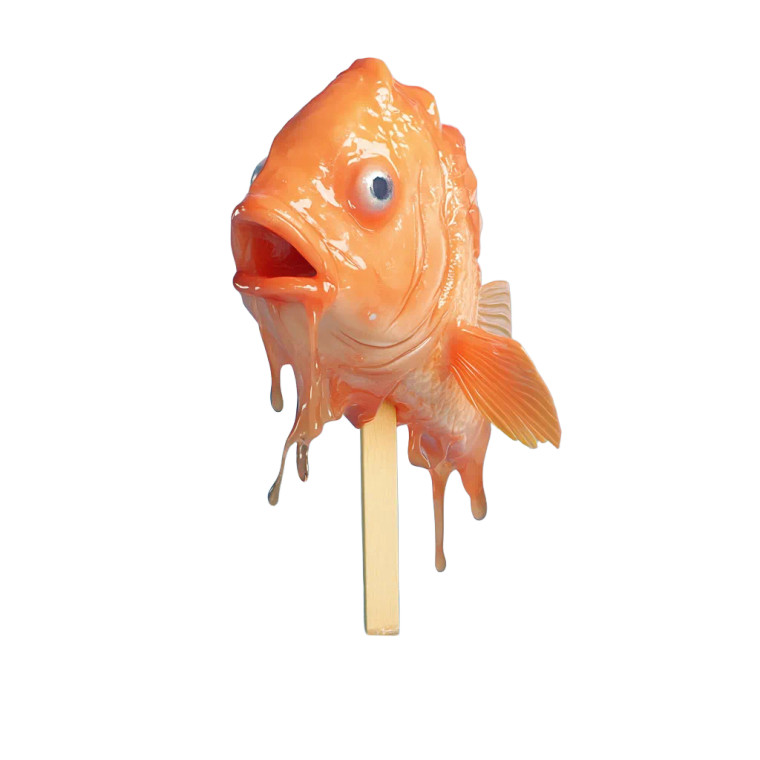 Melting Fish Popsicle Vinyl Car Decal Sticker – Waterproof & UV-Resistant 8"
