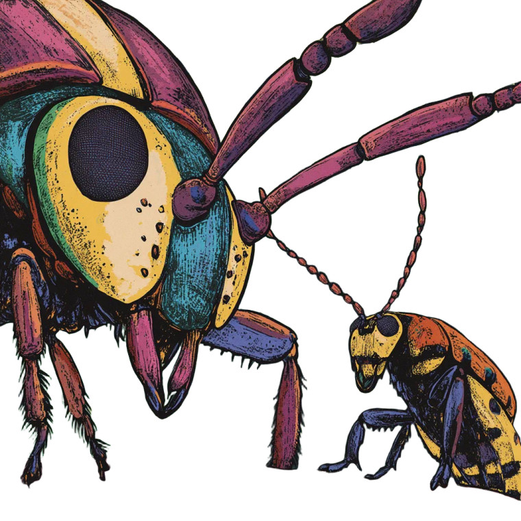 Beetle Gaze Vinyl Car Decal Sticker – Waterproof & UV-Resistant 8"