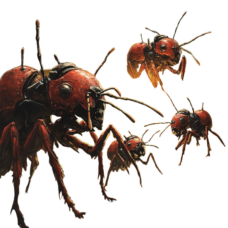 Angry Armed Ants Vinyl Car Decal Sticker – Waterproof & UV-Resistant 8"