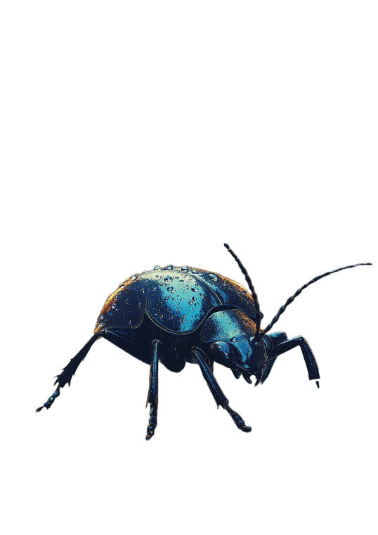 Blue Jeweled Beetle Vinyl Car Decal Sticker – Waterproof & UV-Resistant 8"