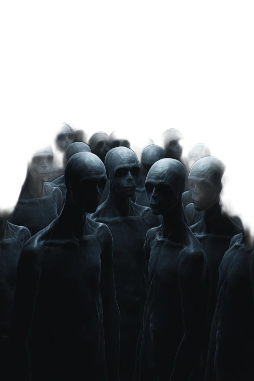 Gray Aliens Gathering Vinyl Car Decal Sticker – Waterproof & UV-Resistant 8"