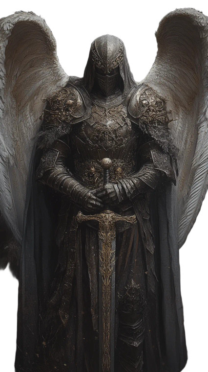 Angel Warrior Armour Vinyl Car Decal Sticker – Waterproof & UV-Resistant 8"