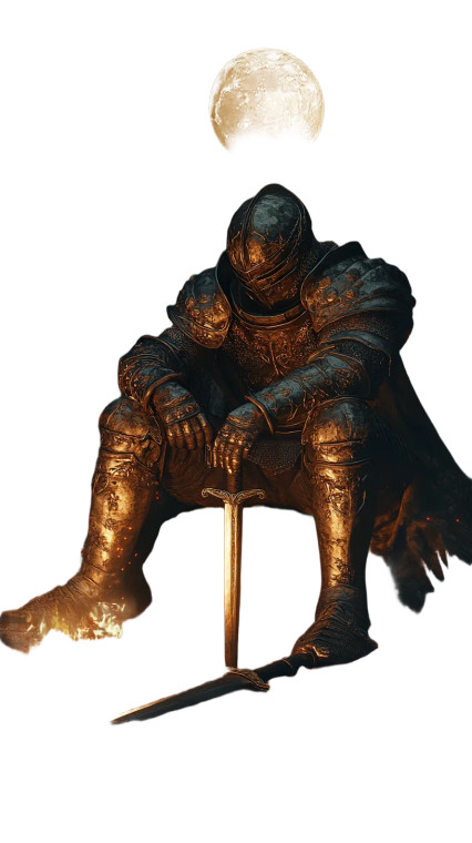 Golden Knight Resting Vinyl Car Decal Sticker – Waterproof & UV-Resistant 8"