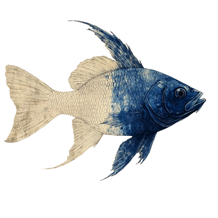 Half Fish Illusion Vinyl Car Decal Sticker – Waterproof & UV-Resistant 8"