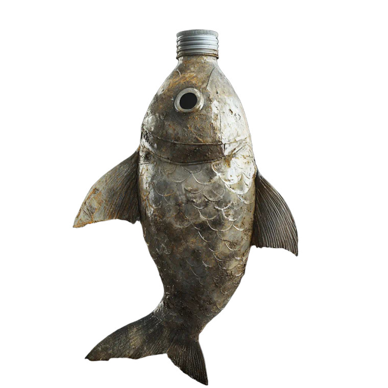 Fish-Shaped Bottle Vinyl Car Decal Sticker – Waterproof & UV-Resistant 8"