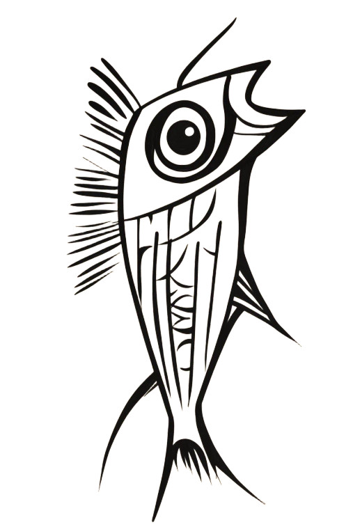Matisse Flounder Fish Vinyl Car Decal Sticker – Waterproof & UV-Resistant 8"