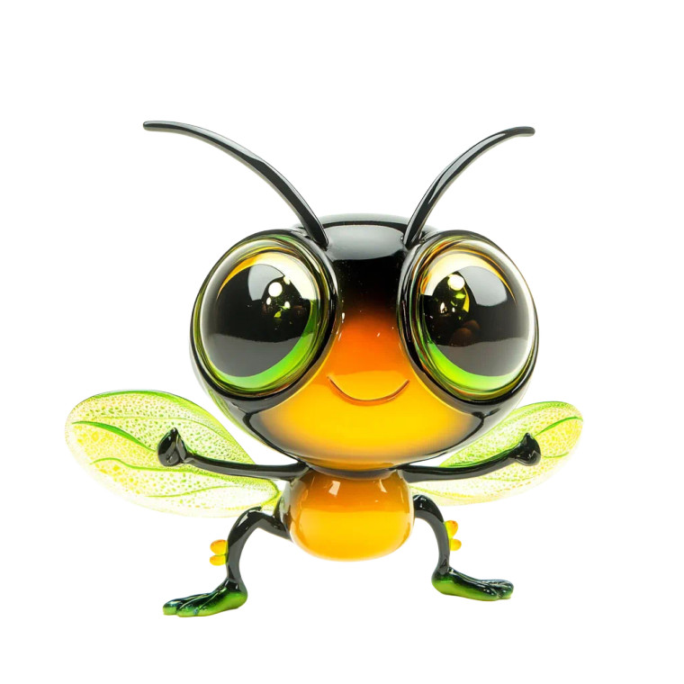 Kawaii Glass Lightning Bug Vinyl Car Decal Sticker – Waterproof & UV-Resistant 8"