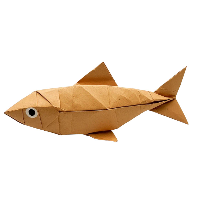 Origami Sardine Vinyl Car Decal Sticker – Waterproof & UV-Resistant 8"