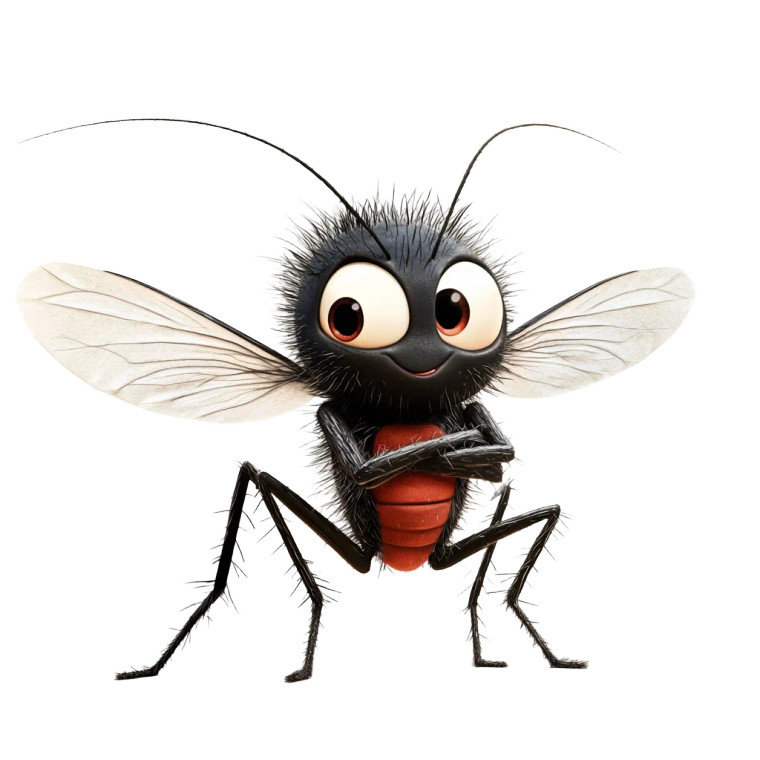 Muscular Baby Mosquito Vinyl Car Decal Sticker – Waterproof & UV-Resistant 8"