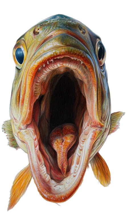 Fish Mouth Anatomy Vinyl Car Decal Sticker – Waterproof & UV-Resistant 8"