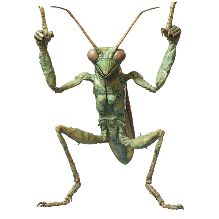 Mantis Rogue Flipping Vinyl Car Decal Sticker – Waterproof & UV-Resistant 8"