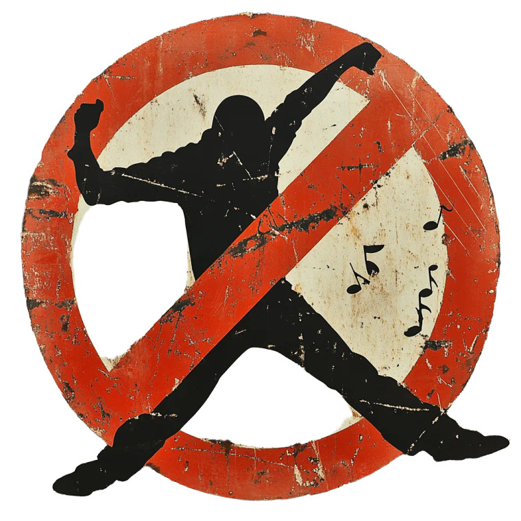 Vintage No Dancing Sign Vinyl Car Decal Sticker – Waterproof & UV-Resistant 8"