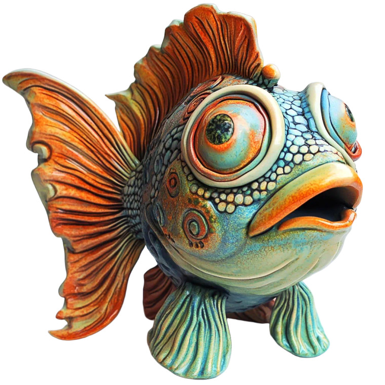 Psychedelic Ceramic Fish Vinyl Car Decal Sticker – Waterproof & UV-Resistant 8"