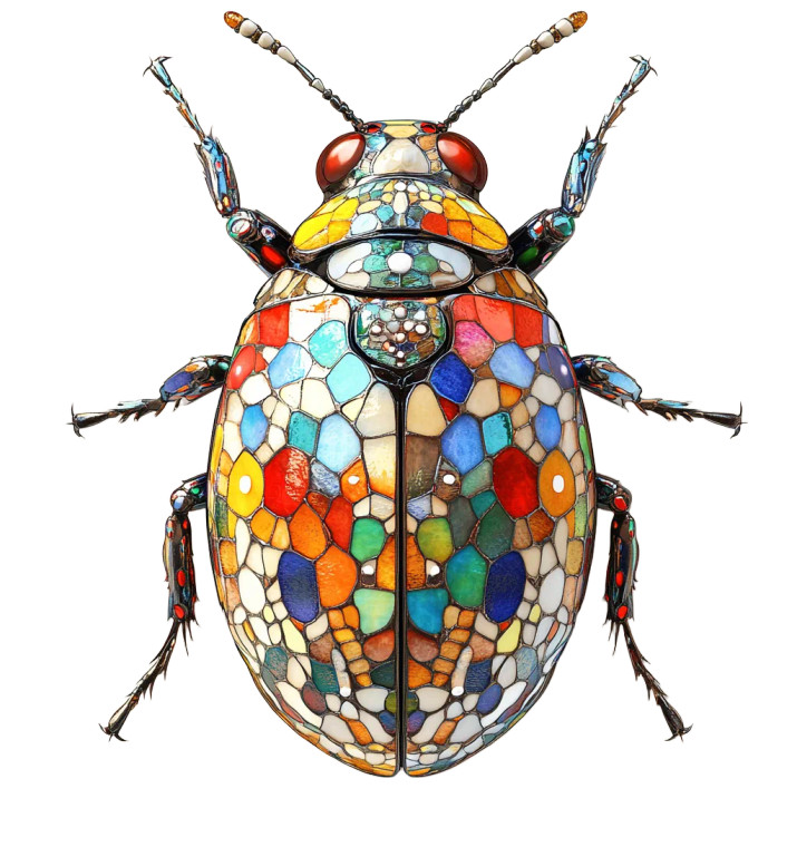 Ladybug Stained Glass Vinyl Car Decal Sticker – Waterproof & UV-Resistant 8"