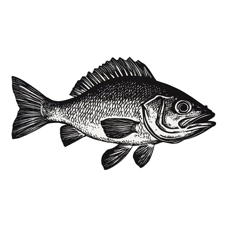 Bass Fish Print Vinyl Car Decal Sticker – Waterproof & UV-Resistant 8" Bass Fish Print Vinyl Car Decal Sticker – Waterproof & UV-Resistant 8"