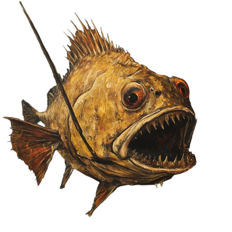 Angler Fish Vinyl Car Decal Sticker – Waterproof & UV-Resistant 8"