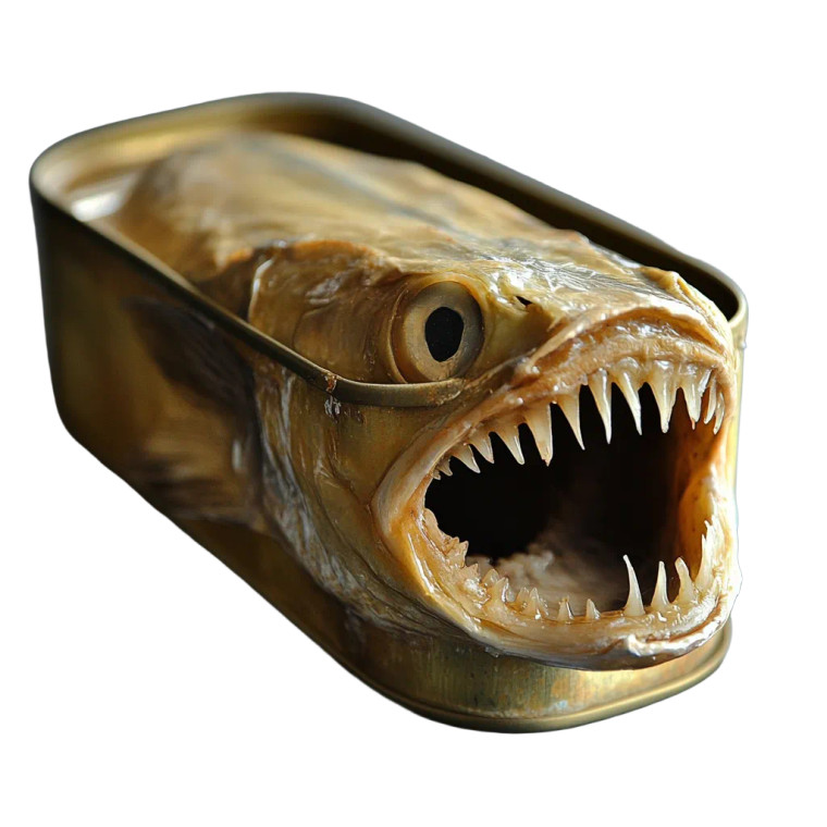 Bizarre Tinned Fish Vinyl Car Decal Sticker – Waterproof & UV-Resistant 8"