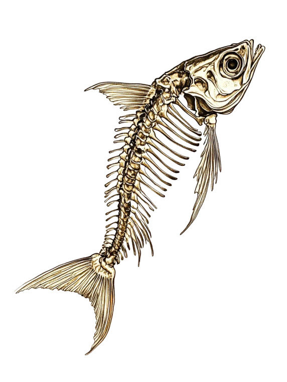 Fish Bones Sticker Vinyl Car Decal Sticker – Waterproof & UV-Resistant 8"