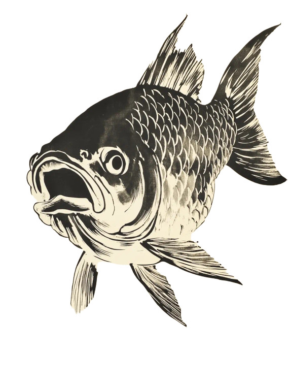 Exaggerated Crucian Carp Vinyl Car Decal Sticker – Waterproof & UV-Resistant 8"