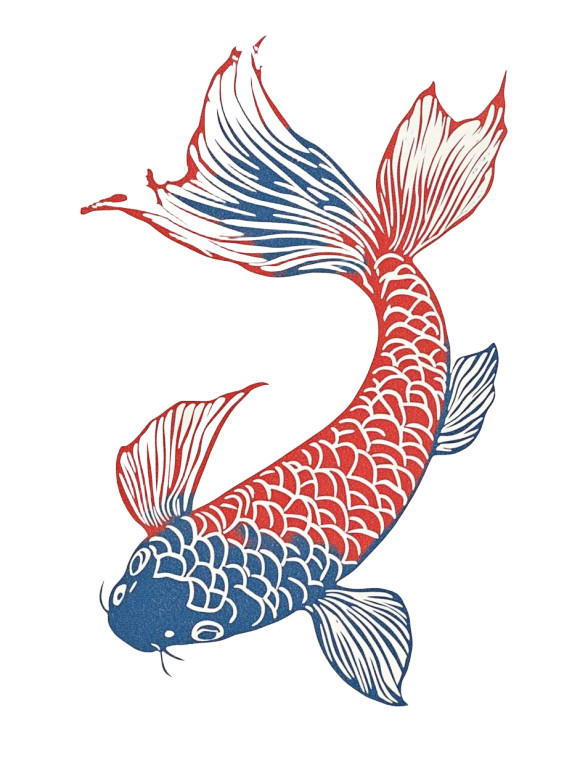 Koi Fish Print Vinyl Car Decal Sticker – Waterproof & UV-Resistant 8"