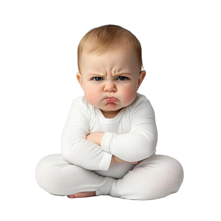 Displeased Baby Vinyl Car Decal Sticker – Waterproof & UV-Resistant 8"