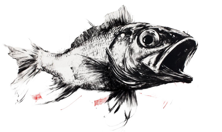 Oversized Fish Humanoid Vinyl Car Decal Sticker – Waterproof & UV-Resistant 8"