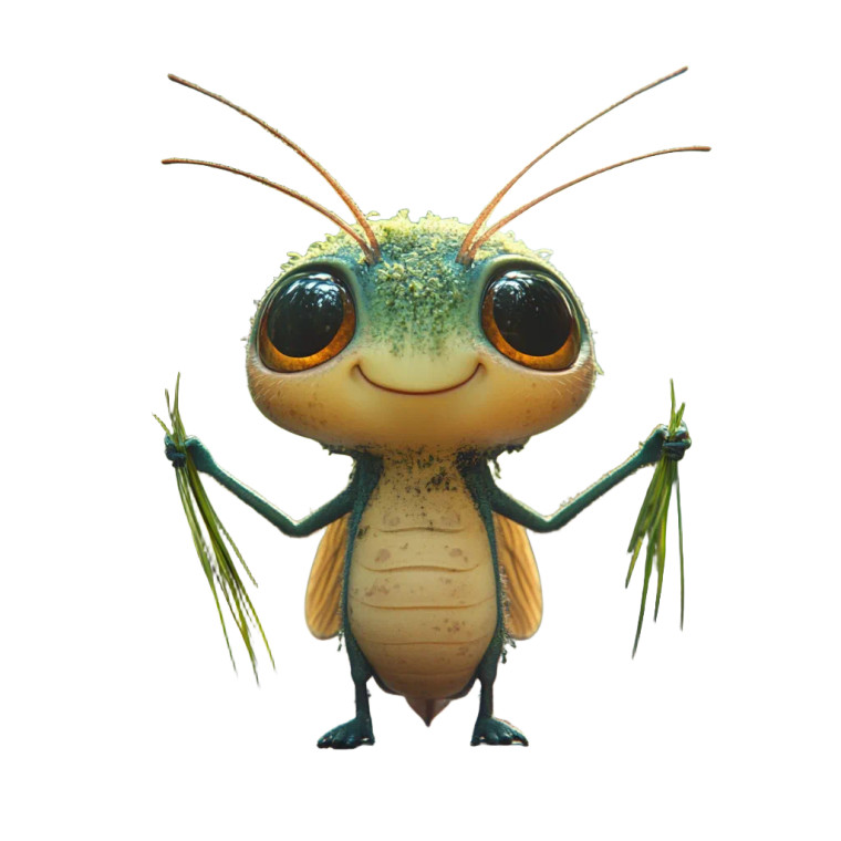 Cute Locust Character Vinyl Car Decal Sticker – Waterproof & UV-Resistant 8"