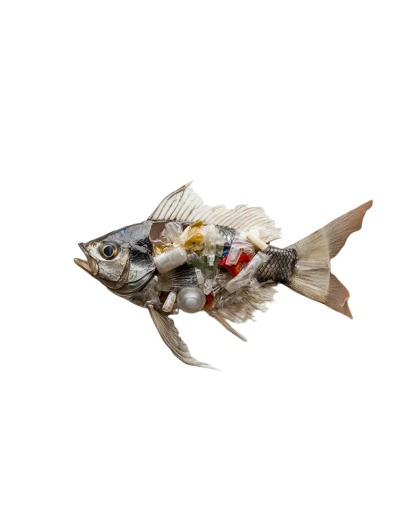 Plastic-Filled Fish V3 Vinyl Car Decal Sticker – Waterproof & UV-Resistant 8"