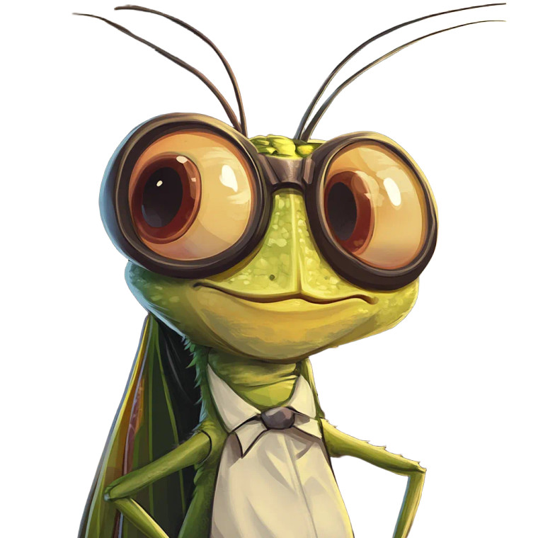 Nerdy Bratty Grasshopper Vinyl Car Decal Sticker – Waterproof & UV-Resistant 8"