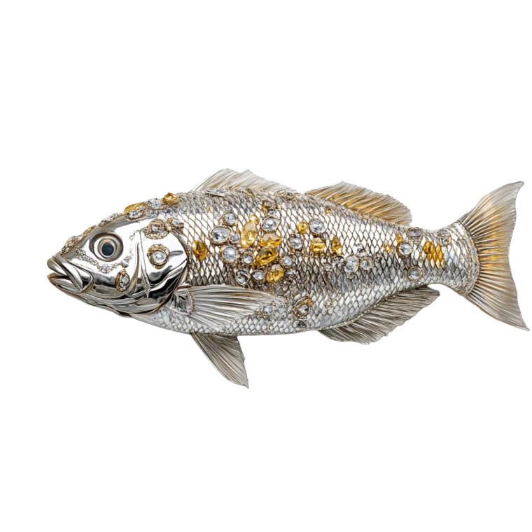 Luxury Fish Plate Vinyl Car Decal Sticker – Waterproof & UV-Resistant 8"