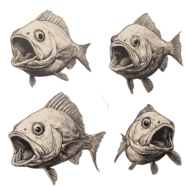 Fish Faces Vinyl Car Decal Sticker – Waterproof & UV-Resistant 8"