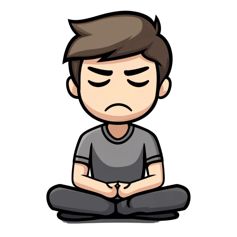Meditating Man Cartoon Vinyl Car Decal Sticker – Waterproof & UV-Resistant 8"