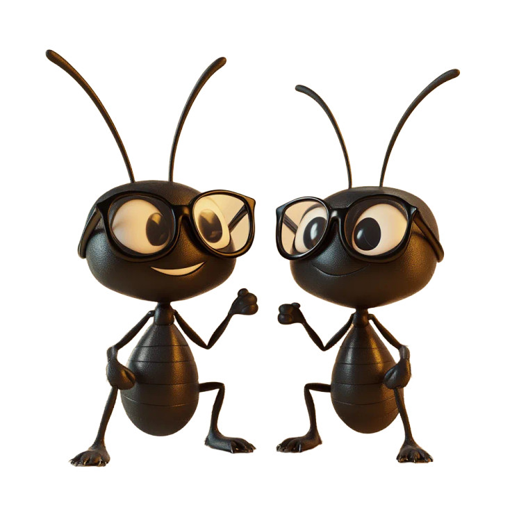 Friendly Ant Duo Vinyl Car Decal Sticker – Waterproof & UV-Resistant 8"
