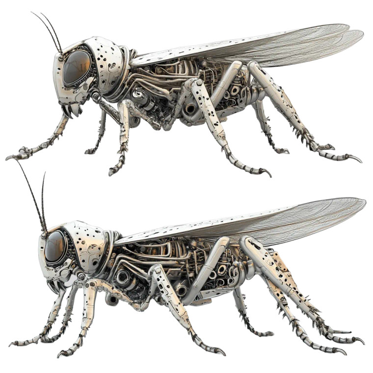 Mechanical Grasshopper Legs Vinyl Car Decal Sticker – Waterproof & UV-Resistant 8"