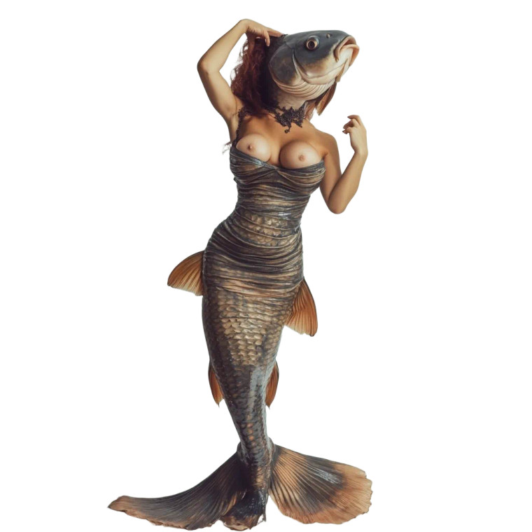 Carp Fish Lady Vinyl Car Decal Sticker – Waterproof & UV-Resistant 8" Carp Fish Lady Vinyl Car Decal Sticker – Waterproof & UV-Resistant 8"