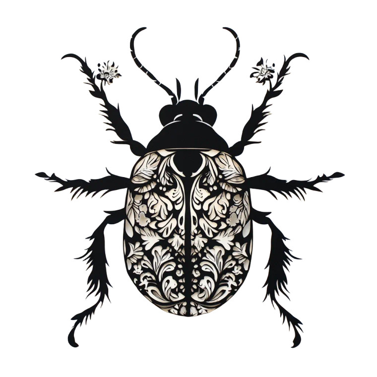 Beetle Art Vinyl Car Decal Sticker – Waterproof & UV-Resistant 8"