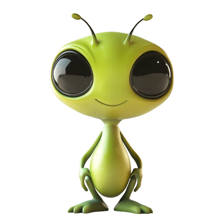 Cute Alien V3 Vinyl Car Decal Sticker – Waterproof & UV-Resistant 8"