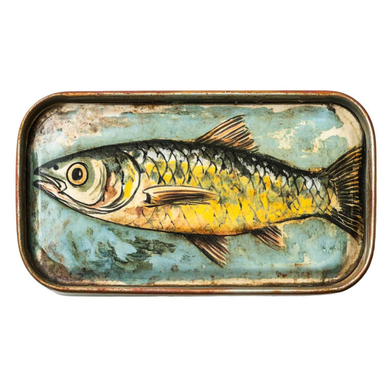 Sardine Tin V2 Vinyl Car Decal Sticker – Waterproof & UV-Resistant 8"