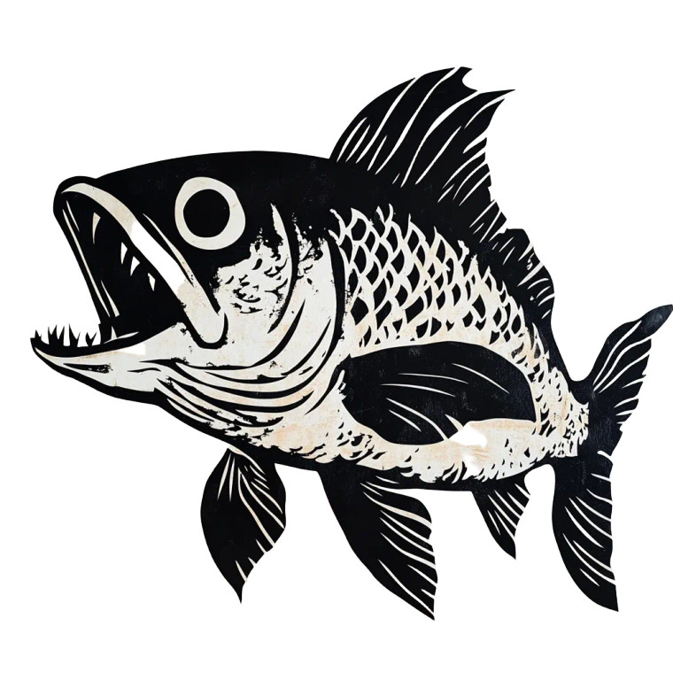 Piranha Stencil Vinyl Car Decal Sticker – Waterproof & UV-Resistant 8" Piranha Stencil Vinyl Car Decal Sticker – Waterproof & UV-Resistant 8"
