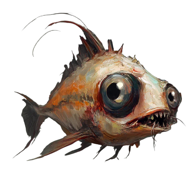 Ugly Deep Sea Fish Vinyl Car Decal Sticker – Waterproof & UV-Resistant 8"